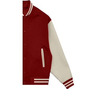 Veste universitaire sur mesure en gros d'usine, conception OEM, respirante, coupe-vent, haute qualité, broderie masculine, patch frontal en cuir véritable - Product Image 5