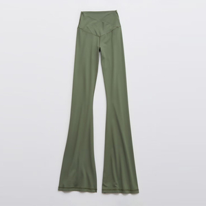 Pantalones con logotipo personalizado para mujer, pantalón de lona acampanado de primavera, cintura elástica media, pantalones planos de oficina para mujer, pantalones de pierna ancha 2026 - Product Image 6