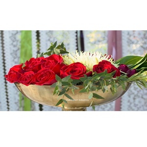 New Decorative Metal Flower Bowl for Wedding Ceremony Table Decoration Centerpieces Gold Finished Pedestal Flower Bowl - Product Image 2
