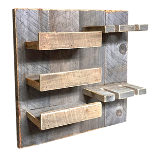 Estante de madera para vino, soporte para botella de vino para encimera de mesa decorativa, estante usado para fiesta, colgante de pared de Color Natural de madera de Mango sólido - Product Image 1