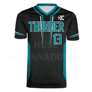 Pull-over col en V personnalisé pour hommes, vêtements de sport, maillot de baseball et de softball respirant cousu, vêtements d'équipe d'impression par sublimation de nom - Product Image 3