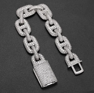Pulsera de Lujo con Diseño de Cruz con Incrustaciones de Diamantes, Plata de Ley 925, con Microincrustaciones de Diamantes Moissanite VVS, Unisex, para Fiestas - Product Image 4