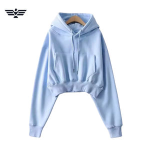 Sudadera con capucha de invierno de Color personalizado para mujer, superventas de 2025, estilo callejero, diseño de punto, ropa de invierno de moda corta larga - Product Image 1