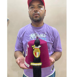 Chapeau maçonnique SHRINE avec strass, noir, avec contour en strass, toutes tailles pour toutes les loges, fez maçonnique avec strass, casquette maçonnique - Product Image 6