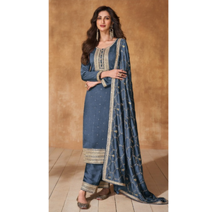 Nouvel organza pakistanais brodé avec un costume de travail à la main lourd avec soie de qualité supérieure avec numérique - Product Image 3