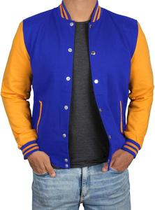 Nueva chaqueta bomber de béisbol clásica de moda para hombre, prendas de vestir de invierno con logotipo frontal de cuello levantado de tela de lona - Product Image 3