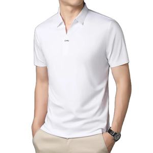 เสื้อยืดแขนสั้นผู้ชายทรงธุรกิจลำลอง ผ้าเจอร์ซีย์เนื้อแน่น ยืดหยุ่น คุณภาพสูง ไร้ตะเข็บ คอวี ไซส์ใหญ่พิเศษ M-4XL - Product Image 4