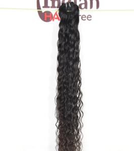 Extensions de cheveux humains indiens naturels de couleur noire, non traités, boucles ondulées de qualité Remy, 30 pouces de longueur - Product Image 1