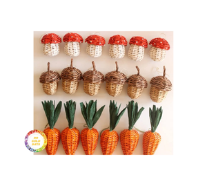 Decoraciones navideñas de ratán hechas a mano Campanas directas de fábrica Titulares de dulces y estrellas para decoración navideña festiva - Product Image 5