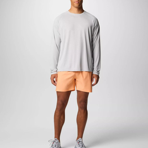 <b>Men's</b> High-Performance Spandex/Cotton Satin Embroidered Fishing <b>Shorts</b> Customized Wholesale Mid Waist <b>Zipper</b> Fly Solid Pattern - Product Image 5