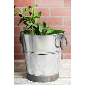 Maceta de Metal galvanizado, cubo Vintage para balcón, Patio, artículos de jardín, decoración, macetas de flores grandes con asa - Product Image 6