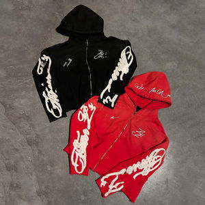 Offre spéciale, survêtements décontractés de couleur unie, survêtement évasé empilé délavés à l'acide, vêtements d'hiver pour hommes - Product Image 4