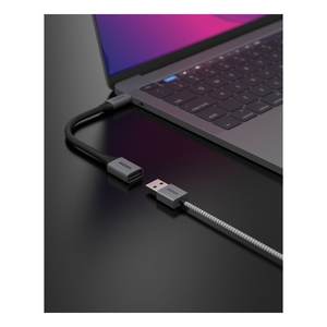 Adaptador y Conector USB C a USB A de 0.15m, Gris y Negro, Modelo AD 1011 - Product Image 3