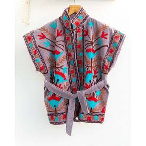 Chaqueta Reversible Grande de Terciopelo Bordada Estilo Bohemio con Mangas de Flor de Luna, Abrigo Floral Suave de Algodón para Primavera Invierno, Cuero - Product Image 1