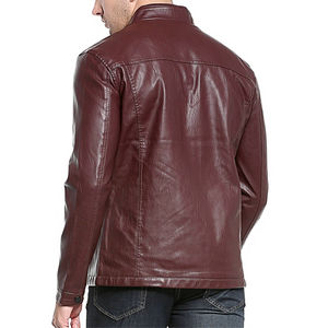 Customized Unisex Winter <b>Hooded</b> Breathable Motorbike Style Bomber Leather <b>Jacket</b> Genuine Cow Skin Zipper Closure Canvas Fabric - Product Image 2