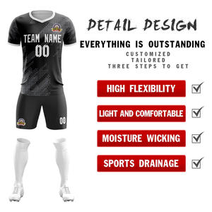 Kits de fútbol impresos personalizados con logotipo de Patrocinador de marca de equipo bordado tela de secado rápido nombre Número personalización - Product Image 3