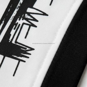 T-shirt graphique THE END Grunge, style jersey, col côtelé contrastant, blanc, coupe oversize, streetwear, coton, logo personnalisé OEM - Product Image 4