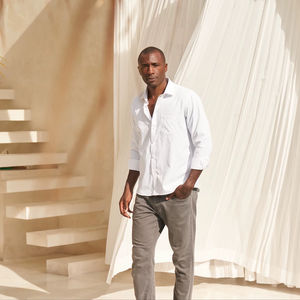 BEAM Smoking pour homme à col en V, manches longues, boutons recouverts, 40% Coton 60% Polyester, 220 grammes, formel d'été, anti-humidité - Product Image 2