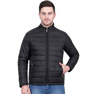 Men's Premium Quality 100% Polyester Stand Collar Puffer Jacket Full Zipper Winterwear Streetwear Formal Style <b>Winter</b> Front - Product Image 1