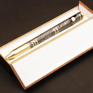 Stylo à bille en acier Damas de haute qualité, construction en métal lourd, écriture fluide, recharge, stylo de luxe pour cadeau - Product Image 3