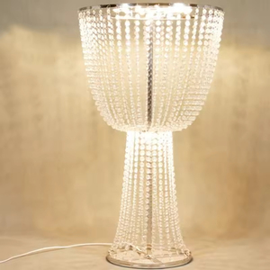 Soporte de flor de cuentas octogonal moderno IP33 impermeable eléctrico LED de plata galvanizada de hierro <span class=keywords><strong>para</strong></span> <span class=keywords><strong>mesa</strong></span> de comedor de Hotel lugar de boda - Product Image 1