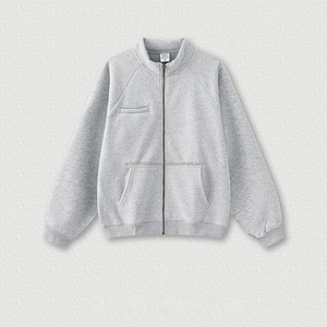 Custom high quality logo unisex thick winter hoodie <b>zipper</b> plus size zip up stand collar sweatshirt plain hoodies fleece jacket - Product Image 2