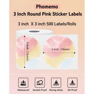 For Phomemo M08F 3\" Thermal Paper Roll <b>Printer</b> Self-Adhesive Labels for Shipping 300dpi Black <b>White</b> 203dpi Color Barcode Usage - Product Image 1