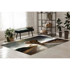 Tapis à imprimé éléphant : Tapis à motif animal, décoration de salon, tapis à poils doux - Product Image 5