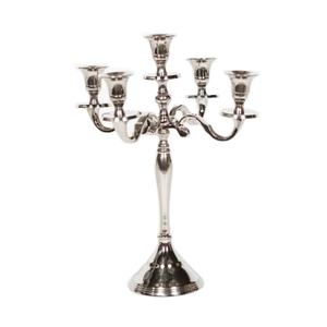 Candélabres antiques en relief à 5 bras en argent, support de bougie en métal, chandelier de fête, candélabres en métal de haute qualité 2023 - Product Image 1