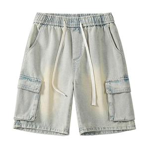 2025 New Hot Selling Eco-Friendly <b>Denim</b> Shorts Men's 100% Cotton Rugged Mid Waist Relaxed Stretchable Straight Style - Product Image 1