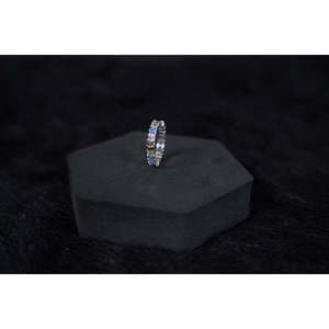 Anillo de Plata de Ley 925 con Baño de Platino y Piedra Natural, Diseño Multigeométrico, para Uso Diario, Promesa de Amor - Product Image 4