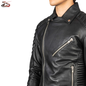 OEM personalizable de talla grande chaqueta de cuero de los hombres transpirable y a prueba de viento Pakistán hecho estilo motociclista - Product Image 1