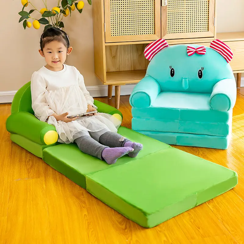 Children's Cartoon Sofa Baby Learning Seat Kids Soft Sofa Gift Infant Support Washable Foldable Bed and Sofa