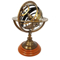 Globe sphérique armillaire en laiton antique, instrument astronomique nautique vintage, décoration de bureau et de maison, céleste