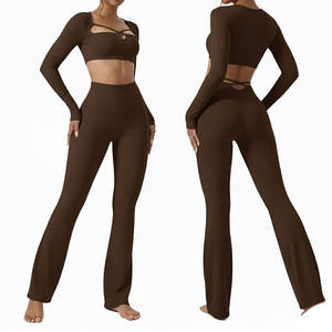 Conjunto de Ropa Deportiva para Mujer de 3 Piezas, Fabricación Profesional, Secado Rápido y Transpirable, Conjunto de Yoga sin Costuras con Patrón Sólido, 2026 - Product Image 2