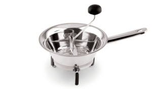 Moulin à nourriture manuel en acier inoxydable avec manivelle, disque de broyage interchangeable et pieds de support pour bol Pasapura avec support - Product Image 2