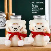Nouvelle conception de bouteille de thé au lait en PET avec bouchon bonhomme de neige de Noël et brosse, estampage à chaud, 350/500/700 ml, logo personnalisé, fournisseur en gros
