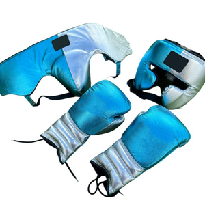 Conjuntos de Boxeo de Cuero Genuino de Vaca, Tono Azul, Buena Venta, Hechos a Medida, para Adultos, Producto Único de Cuero para Boxeo - Product Image 1