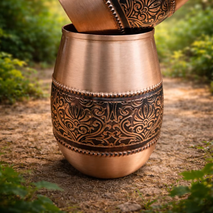 Taza decorativa de cobre, taza con acabado de cobre antiguo, vajilla tradicional de cobre, taza de cobre hecha a mano - Product Image 1