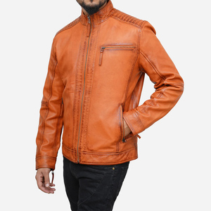 Veste en cuir pour homme en gros, style urbain, en cuir de vachette véritable, vêtements en cuir, personnalisation de marque, fabricant - Product Image 4
