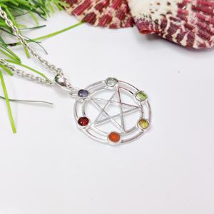 จี้จักระสเตอริ925เงินหลายชั้นหินบำบัดทางศาสนาที่ดีที่สุดสวมใส่ทุกวันเพื่อความสมดุลจี้เครื่องรางของขวัญ - Product Image 1