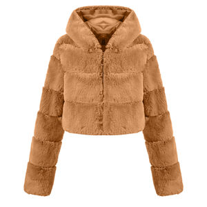 2025 nuevo diseño moderno de moda de talla grande esponjoso otoño cálido de moda Faux invierno señoras Negro Azul mujer abrigo chaqueta de piel para mujer - Product Image 6