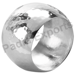 Anneaux de serviette martelés en acier inoxydable et porte-mouchoir-Décoration classique écologique pour la maison et la table - Product Image 2