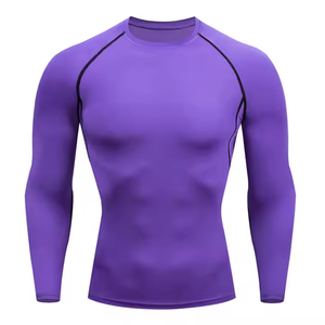 Rashguard MMA rushguard พร้อมโลโก้พิมพ์ซับลิเมชันแขนยาวเรียบ - Product Image 3