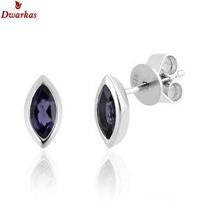 Boucles d'oreilles élégantes au design classique, en argent sterling 925, avec pierre précieuse ovale en topaze bleue, pour la fabrication en gros et l'exportation - Product Image 4