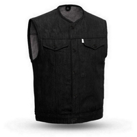 Erkek Kulüp Denim Motosiklet Yeleği Elmas Dikişli Silah Cebi Sonbahar OEM Hizmeti Günlük Hızlı Kuruyan Nefes Alabilen Vintage Çevre Dostu