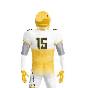 ชุดยูนิฟอร์มอเมริกันฟุตบอลผู้ชายแบบมีโลโก้สั่งทำ ผ้าโพลีเอสเตอร์ 100% ระบายอากาศได้ดี ไซส์ใหญ่ แขนสั้น เหมาะสำหรับทีมและผู้เล่น - Product Image 5