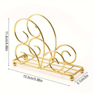 Design moderne Finition en cuivre poli Porte-serviettes Forme personnalisée Porte-serviettes de haute qualité Vaisselle de fête de mariage utilisée - Product Image 3