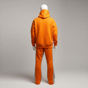 Custom Logo High Quality French Terry Embroidery Sweatpants and Hoodie <b>Jogger</b> Set <b>Zip</b> up Acid Wash Sun Faded Tracksuit for Men - Product Image 5