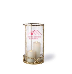 Portavelas de Metal con acabado antiguo de latón con tarro de vidrio para el hogar, decoración de mesa interior, soporte de vela de Metal - Product Image 6